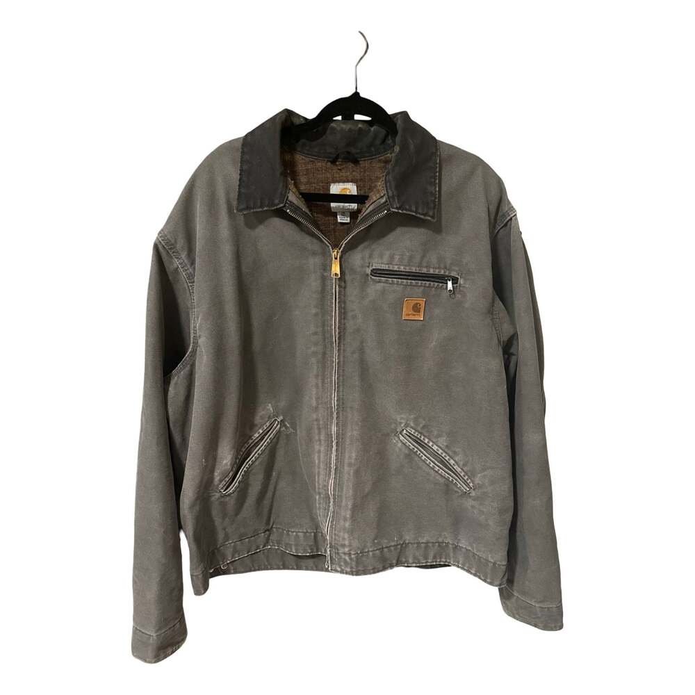 🔥 Vintage Carhartt Detroit Jacket - Gravel Grey J97 GVL 2XLT🔥